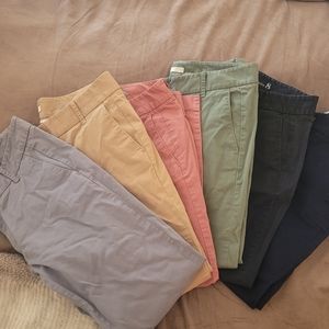 J. Crew Ankle & Cropped Pants in Multi-Color Set